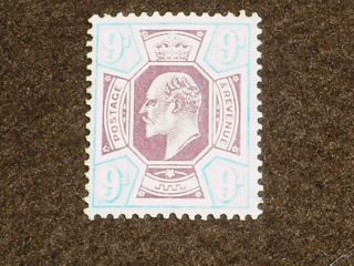 1902 Gb Stamps Kevii Sg250 9d Dull Purple And Ultramarine Hinged Mh
