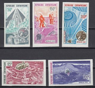 K8 Central Africa Set Of 5 Space Stamps Imperf.  Mnh Apollo