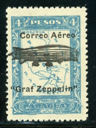 Paraguay Mh Selections: Scott C55 4p Light Blue Graf Zeppelin Cv$15,