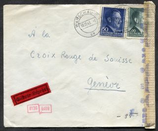 P279 - Germany Gg Poland 1943 Censored Express Cover To Red Cross In Switzerland
