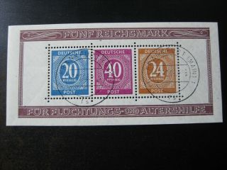 Germany Occupation Zones Mi.  Block 12a Cto Stamp Sheet Cv $215.  00
