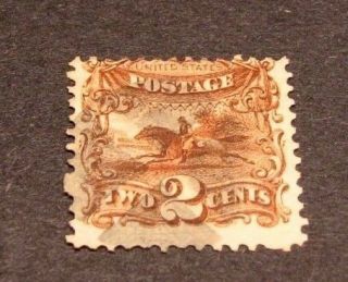 Us Stamp Scott 113 Post Horse And Rider 1869 Lg2