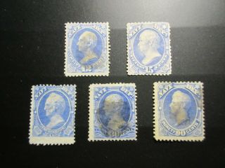 U.  S.  Official Stamps,  1873 Navy Department,  Reference Items Only