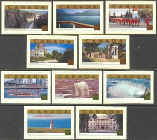 2003 Canada 1989 & 1990a - E Complete Self - Adhesive Set Of 10 Tourist Attractions