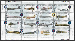 Canada Stamps — Full Pane Of 16 — Canadian Air Forces 1808 — Mnh