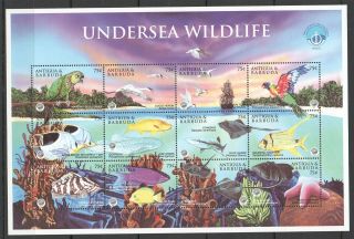 P1521 Antigua & Barbuda Marine Life Undersea Wildlife 1sh Mnh Stamps