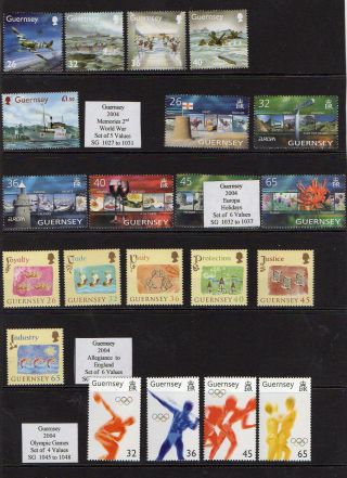 Guernsey 2004 Selection Of 5 Commemorative Sets And Mini Sheets Um