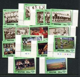 T421 Bhutan 1991 Football Soccer History Of World Cup 15v.  Mnh