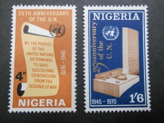 Nigeria 1970 25th Anniversary Of The United Nations Sg 246 - 247 Mnh Set Of Two