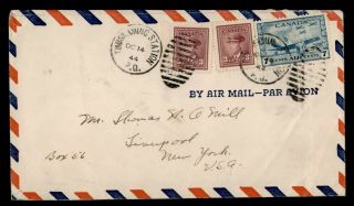Dr Who 1944 Canada Timiskaming To Usa Air Mail C126473