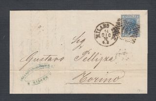 Italy 1869/70 Three 20c Folded Letters Milan 181,  Firenze 12 & Cremona 10