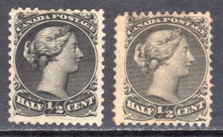 Canada 1868 - 71 Large Cents ½c Black And Grey - Black P12 M,  Un. ,  Sg 53,  54 Cat £160