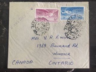 1948 Dublin Ireland First Day Cover Fdc To Windsor Canada