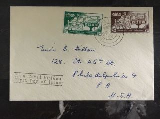 1958 Ireland First Day Cover Fdc To Philadelphia Pa Usa 169 - 70