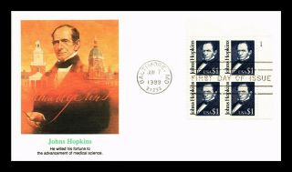 Dr Jim Stamps Us Johns Hopkins High Value First Day Cover Plate Block