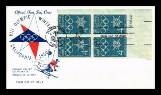Dr Jim Stamps Us Scott 1146 Winter Games Olympics First Day Cover Plate Block