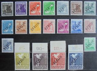 Germany (berlin) 1948 Pictorial Issue,  Black Overprint Complete Set Of 20 M/h