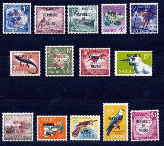 Nauru 1968 Definitives Sg80/93 Blocks Of 4 Mnh