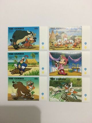 [Gambia]1995 Mickey Donald Duck Visits Indian Tribe Disney Cartoon total 6 pic 2