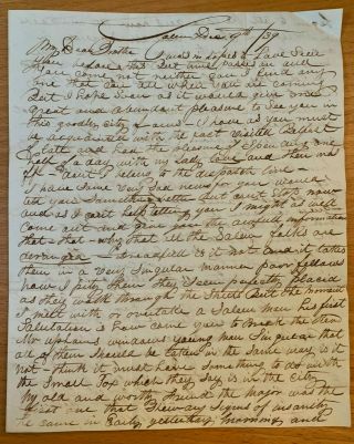 1839 Salem Ma Letter Small Pox Epidemic Medical History Kimball Bros.  Merchants