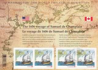 Canada 2006 Samuel De Champlain Souvenir Sheet