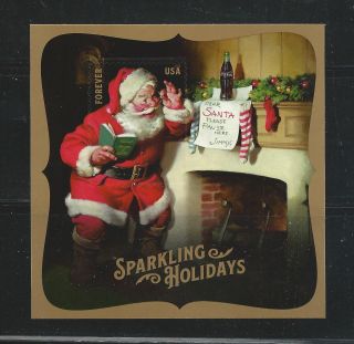 2018 5336 Sparkling Holidays Souvenir Sheet Of 1 Coca - Cola Santa