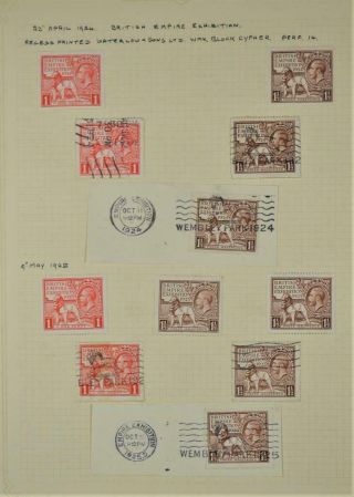 Gb Stamps George V 1924 - 25 British Empire Exhibition Selection On Page (c13)