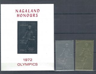 Nagaland - 1972 Olympics Gold,  Silver Mnh