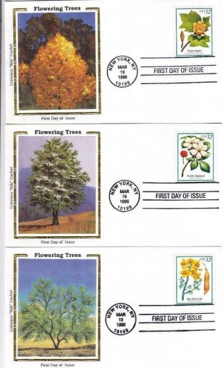 1996,  Flowering Trees,  Colorano Silk,  Grp 5,  Unaddressed,  Fdc (d10378)