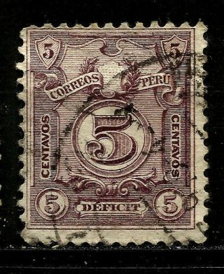 Peru,  Postage Due,  5 Cents. ,  Year 1909,
