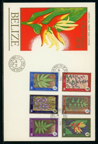 Belize Scott 404 - 409 First Day Cover Christmas 1978 Flowers Flora $$
