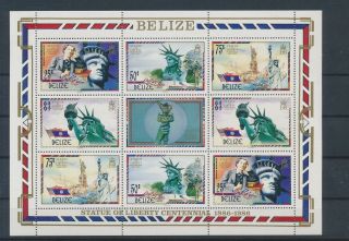 Lk84362 Belize Anniversary Statue Of Liberty Good Sheet Mnh