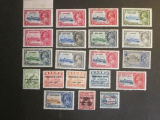 1935 Kgv Silver Jubilee 20 Stamps Part Sets And Singles Mounted Or Better.