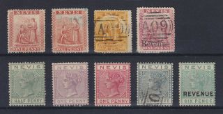 Nevis 1867 - 1882,  9 Stamps
