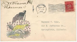 1929 Fdc 680 - Nip Battle Fallen Timbers Added Hand Tinted Patriotic Maumee Ohio