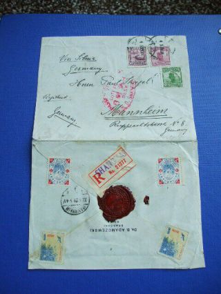 China Stamp Cover Shanghai To Germany Junk & Reaper stamps 3