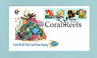 U.  S.  Fdc Cec/fm Cachet - The Complete Set Of Coral Reef Stamps From 2019