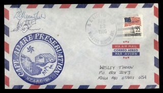 Dr Who 1986 Antarctica Mcmurdo Station Cape Adare Preservation Air Mail C130840
