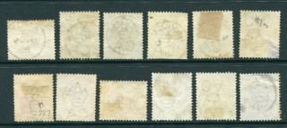 Old China Hong Kong GB QV Classic 12 x Stamps with NiceTreaty Port Pmks 2