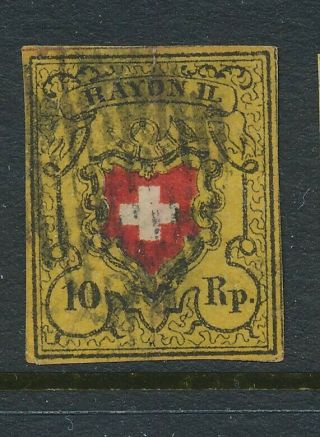 D267175 Switzerland (small Tear) 1850 Rayon Ii 10 R.