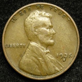 1935 S Lincoln Wheat Cent Penny F Fine (b04)
