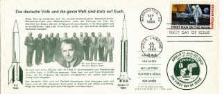 1969 Apollo 11 Moon Landing C76 Fdc Von Braun & Nasa Rocket Scientists
