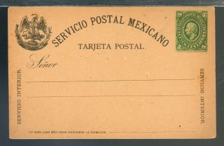 1365 Mexico Ps Stationery Postal Card Pc Mepsi Pc7 Hidalgo 5c Green 1884