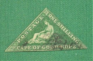 Cape Of Good Hope Triangle South Africa Stamp 1/ - Deep Green Sg 8b (b9)
