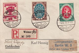 Germany Inflation 7 Aug 1923 Registered Cover To Karl Hennig (stamp Dealer)