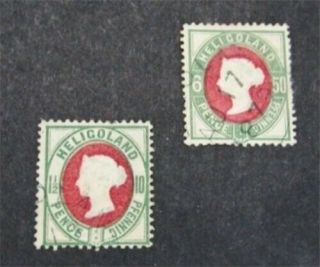 Nystamps British Heligoland Stamp 17a.  19a $65