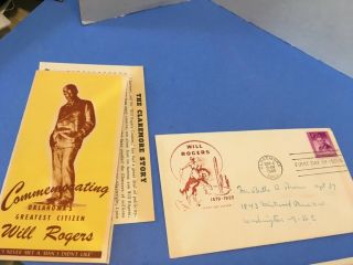 2 - 1948 First Day of Issue,  FDC,  Will Rogers,  100th Fort Bliss 2