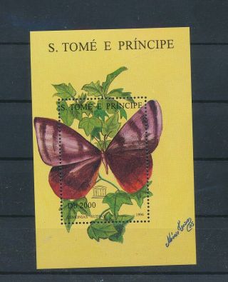 Lk63822 Sao Tome E Principe Insects Bugs Flowers Butterflies Sheet Mnh