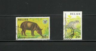 Belize - - Animals - - 2 Postally - - Cv $8.  25