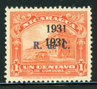 Nicaragua Mh Specialized: Maxwell Pt49a 1c Orange Red Double " 1931 " $$$